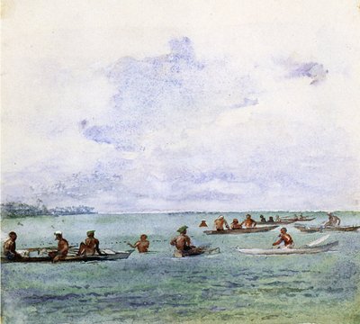 Una fiesta de pesca, Samoa, 1890 de John La Farge or Lafarge